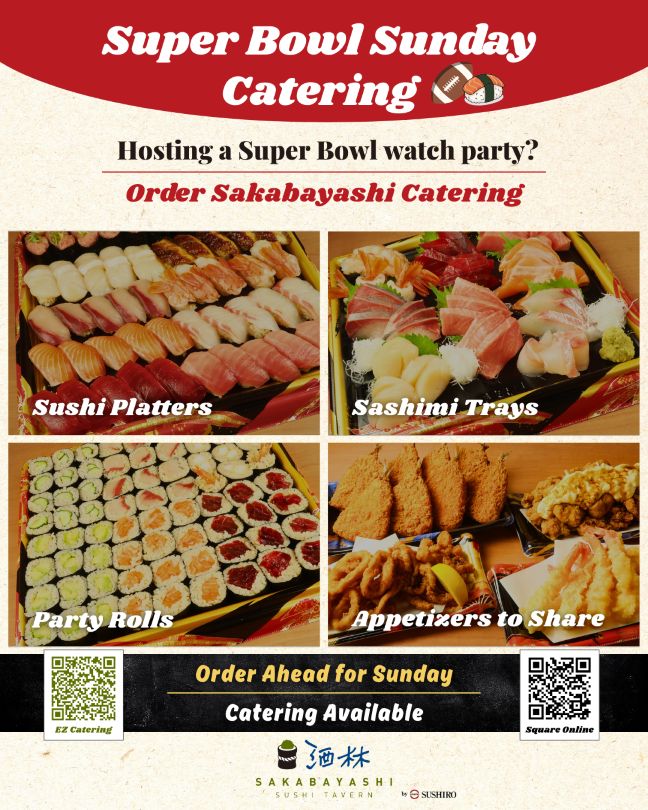 Sushi Platters available for your Super Bowl watch party! More details in caption.